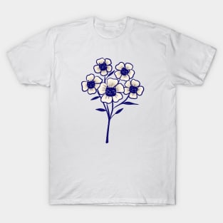 Cute blue flower cats in full bloom T-Shirt